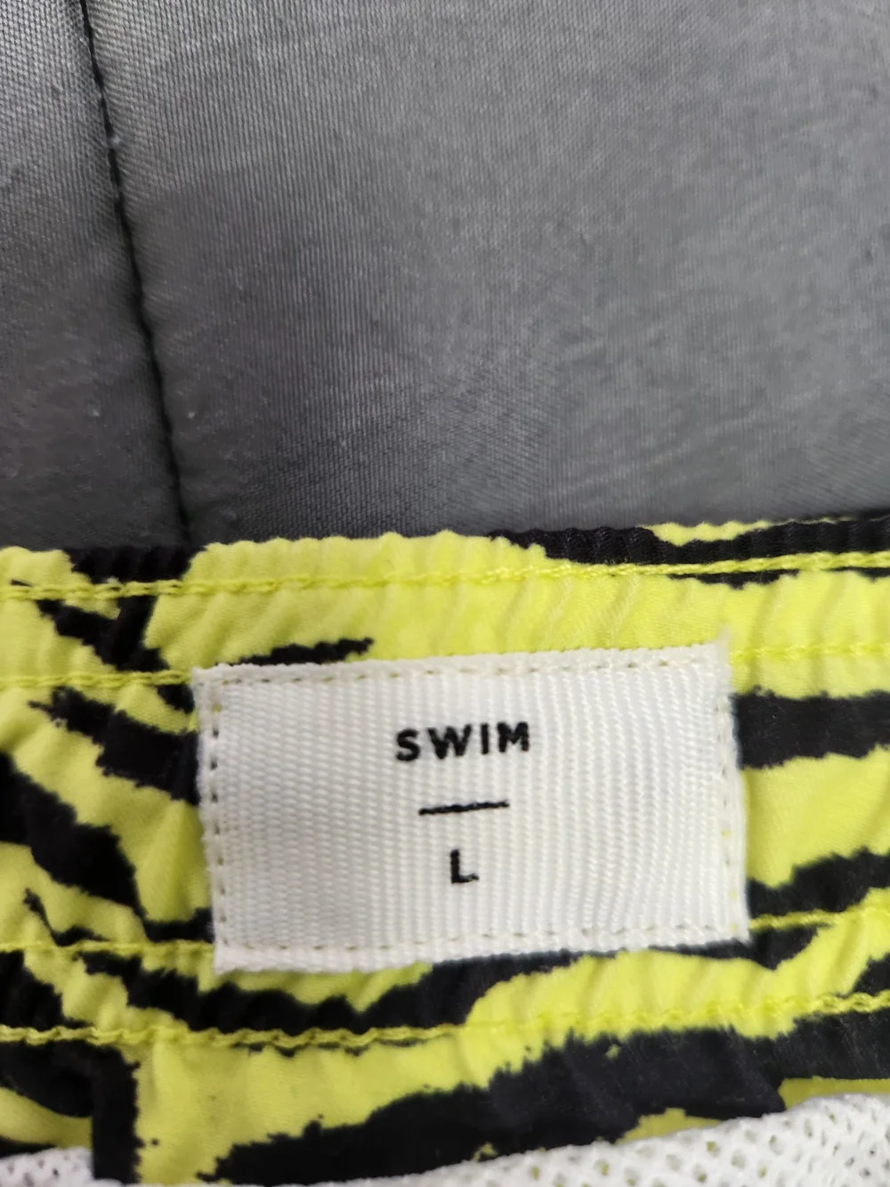 PacSun Men’s Neon Yellow Zebra Print Swim Trunks